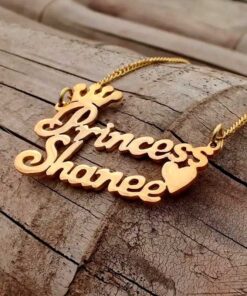 Custom Made 24K Gold Plated Name Necklace - Personalized/Bespoke Monogram Necklace with Chain - Best for Gift