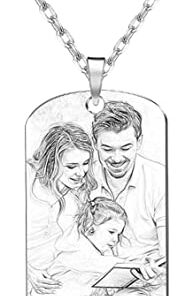 Customize Necklace Engrave Photo On Necklace