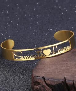 Cut out Style Custom Made Gold Plated Name Bracelet