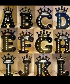 Handmade Customized and Personalized Wooden A to Z Alphabet LED Lamp Gift (Perfect gift for Valentine, Birthday, Wedding Anniversary)