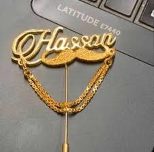 Customize Name 24K Gold Plated Coat Pin, Lapel Pin, Name Brooch Gift Set For Men Gift Item – New Arrival