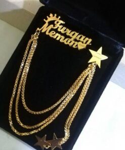 Customize Name 24K Gold Plated Coat Pin, Lapel Pin, Name Brooch Gift Set For Men Gift Item – New Arrival