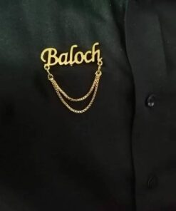 Customize Name 24K Gold Plated Coat Pin, Lapel Pin, Name Brooch Gift Set For Men Gift Item – New Arrival