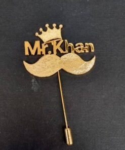 Customize Name 24K Gold Plated Coat Pin, Lapel Pin, Name Brooch Gift Set For Men Gift Item – New Arrival