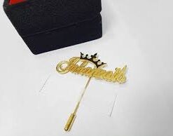 Customize Name 24K Gold Plated Coat Pin, Lapel Pin, Name Brooch Gift Set For Men Gift Item – New Arrival