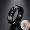 Personalized/Customized Ring -Engraved Black Ring - For Couple Ring - Custom Ring - Name -Date of birth -King & Queen Ring - Gift Item - New Arrival