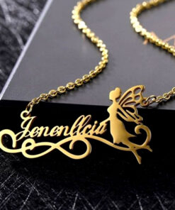 Custom Made 24K Gold Plated Name Necklace – Personalized/Bespoke Monogram Necklace with Chain – Best for Gift