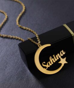 Custom Made 24K Gold Plated Name Necklace – Personalized/Bespoke Monogram Necklace with Chain – Best for Gift