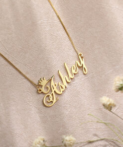 Custom Made 24K Gold Plated Name Necklace – Personalized/Bespoke Monogram Necklace with Chain – Best for Gift