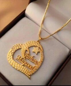 Custom Made 24K Gold Plated Name Necklace – Personalized/Bespoke Monogram Necklace with Chain – Best for Gift