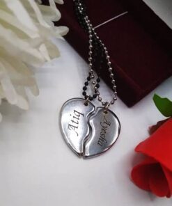 Customize Broken Heart Couple Necklace