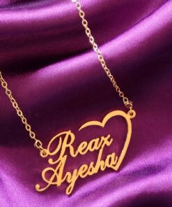 Custom Made 24K Gold Plated Name Necklace – Personalized/Bespoke Monogram Necklace with Chain – Best for Gift