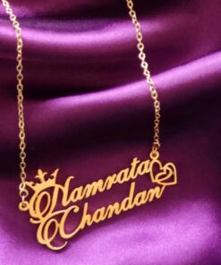 Custom Made 24K Gold Plated Name Necklace – Personalized/Bespoke Monogram Necklace with Chain – Best for Gift