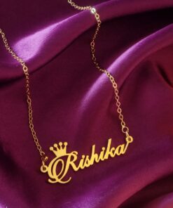 Custom Made 24K Gold Plated Name Necklace – Personalized/Bespoke Monogram Necklace with Chain – Best for Gift