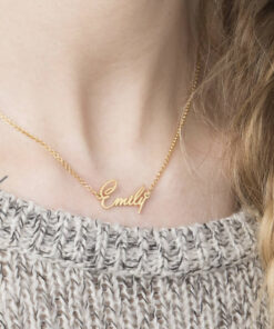 Custom Made 24K Gold Plated Name Necklace – Personalized/Bespoke Monogram Necklace with Chain – Best for Gift